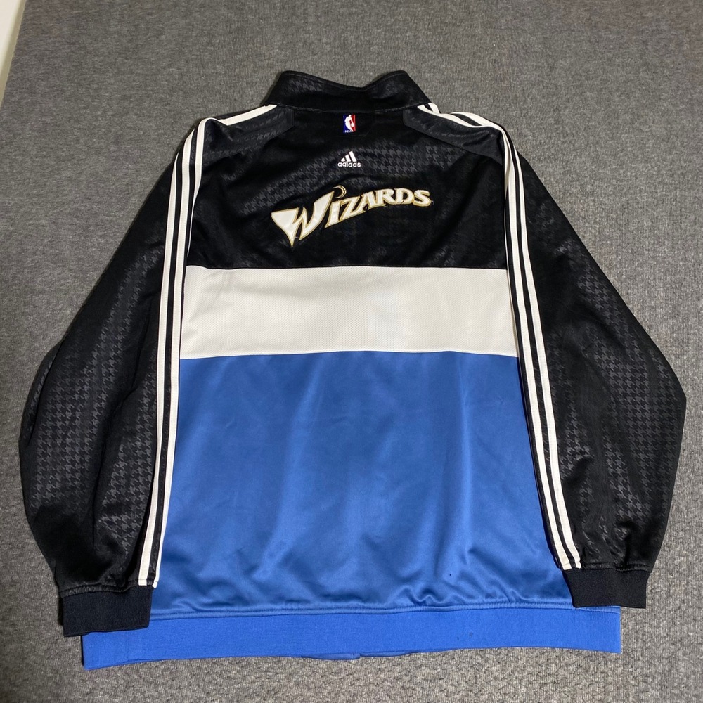 Adidas NBA Washington Wizards Track Jacket Mens 3XL Vintage Black Blue Full Zip
